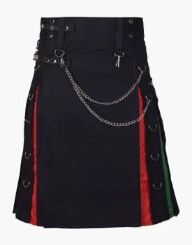 RAINBOW HYBRID MODERN BLACK KILT
