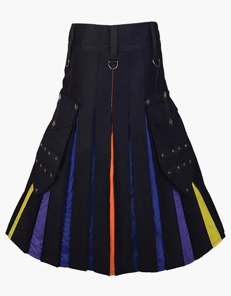 RAINBOW HYBRID MODERN BLACK KILT