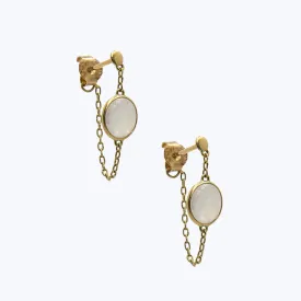 Rainbow Moonstone Bubble Hoops