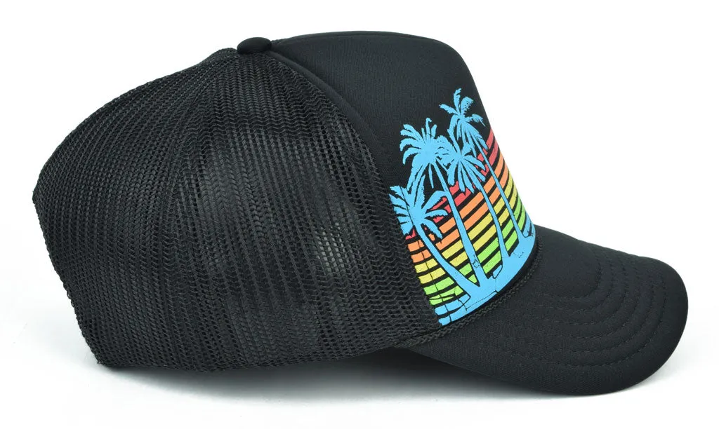 Rainbow Palm Tree Youth Trucker Hat