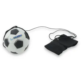 Return Rubber Soccer Ball on Nylon String with Wrist Band - Black/White
