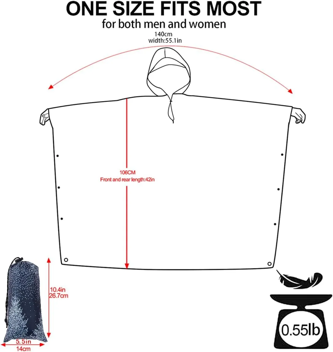 salamra Hooded Rain Poncho Waterproof Raincoat Jacket for Men/Women/Adults with Pocket