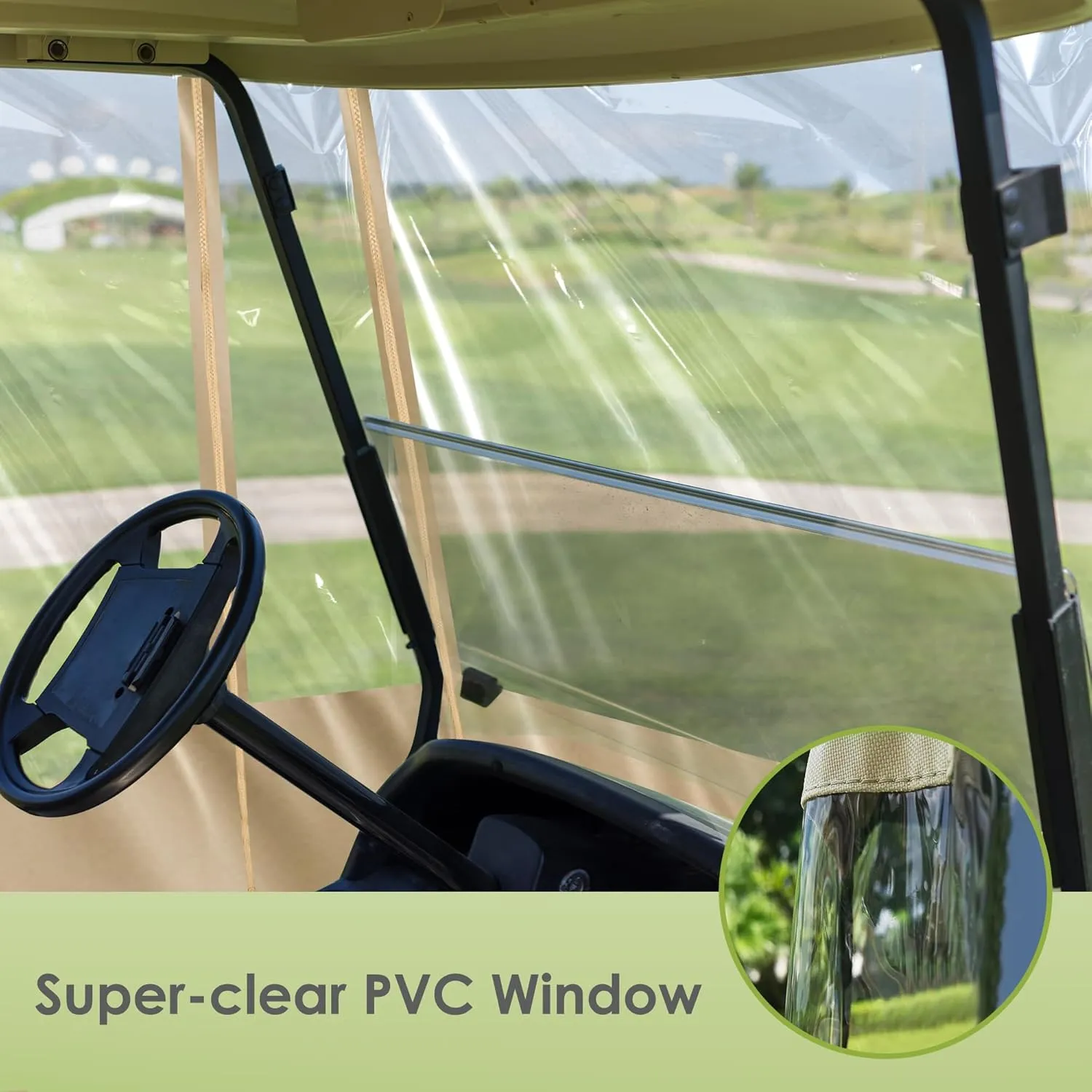 SHANTRA Golf Cart Enclosure, Golf Cart Cover for 2/4 Passengers with 4-Sided Transparent Windows, Portable & Universal Rain Cover with Carrying Bag - Waterproof