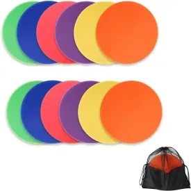 Spot Markers for Sports Training, 9 Inch No Slip Poly Spot Dots Rubber Flat Cones Field Markers for Soccer, Football, Speed Agility Training, Colorful Floor Spots Markers for Gym Classroom