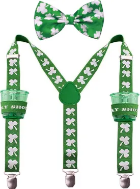 St. Patrick's Day Suspenders Mens Suspender Adjustable Length, Durable Clips, Multiple Style to Choose