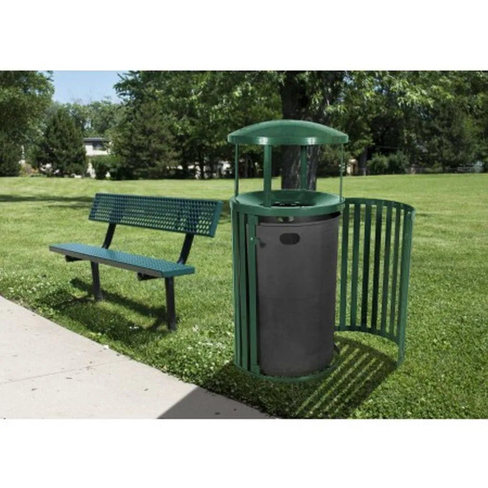 Streetscape Trash Outdoor Receptacle w- Door (45 Gal.)