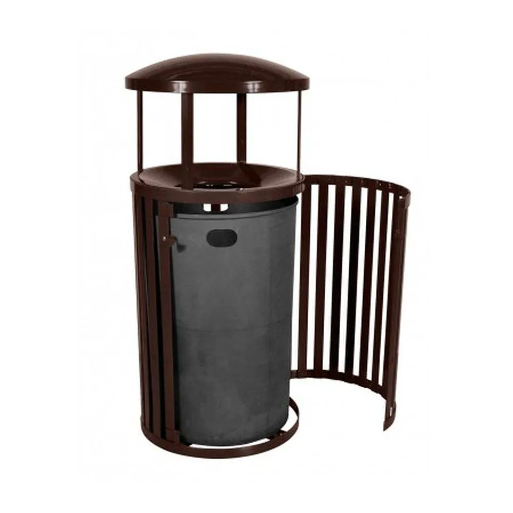 Streetscape Trash Outdoor Receptacle w- Door (45 Gal.)