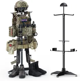 Tactical Gear Stand, Heavy Duty Tactical Gear Support Stand Helmet Vest Belt Rack, Tactical Vest Stand, Hold Up to 85 lbs