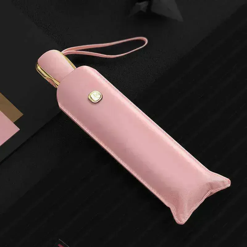 Three-section umbrella for sunshade and rain