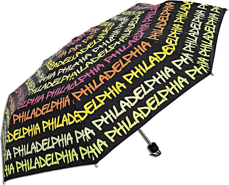 UMPH02 Robin Ruth Umbrella Philadelphia Black Rainbow