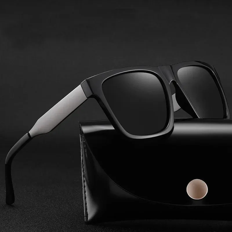UV Windproof Eyewear Men's Classic Driving Outdoor Resistant Polarized Vintage Sun Sunglasses