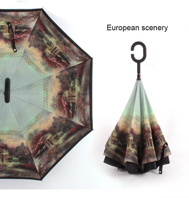 Windproof Reverse Folding Umbrella