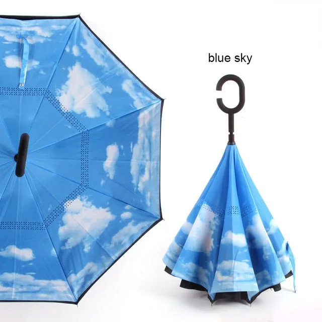 Windproof Reverse Folding Umbrella