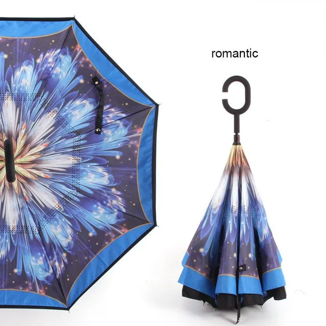 Windproof Reverse Folding Umbrella