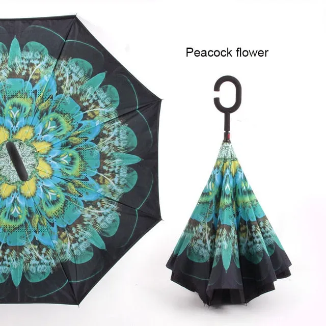 Windproof Reverse Folding Umbrella