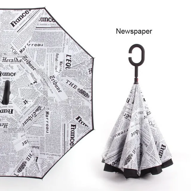Windproof Reverse Folding Umbrella