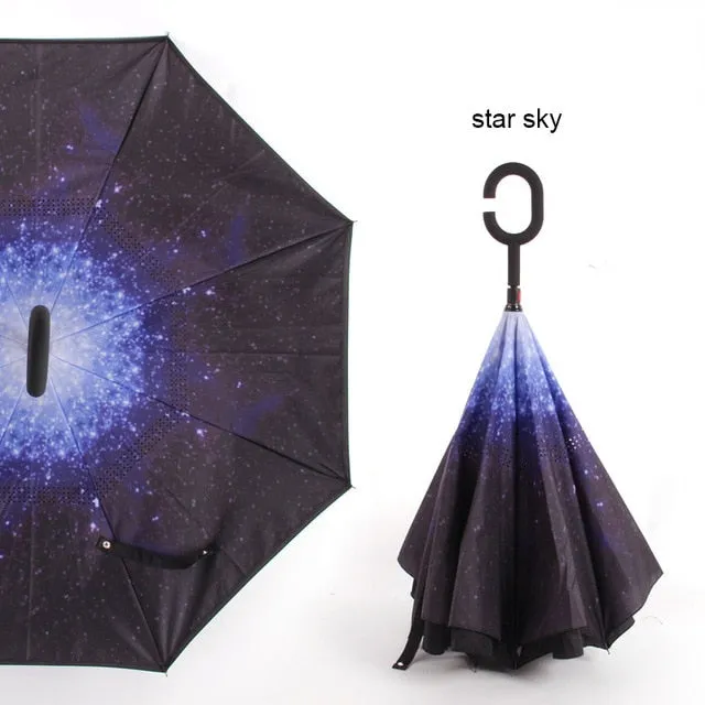 Windproof Reverse Folding Umbrella