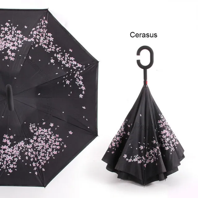 Windproof Reverse Folding Umbrella