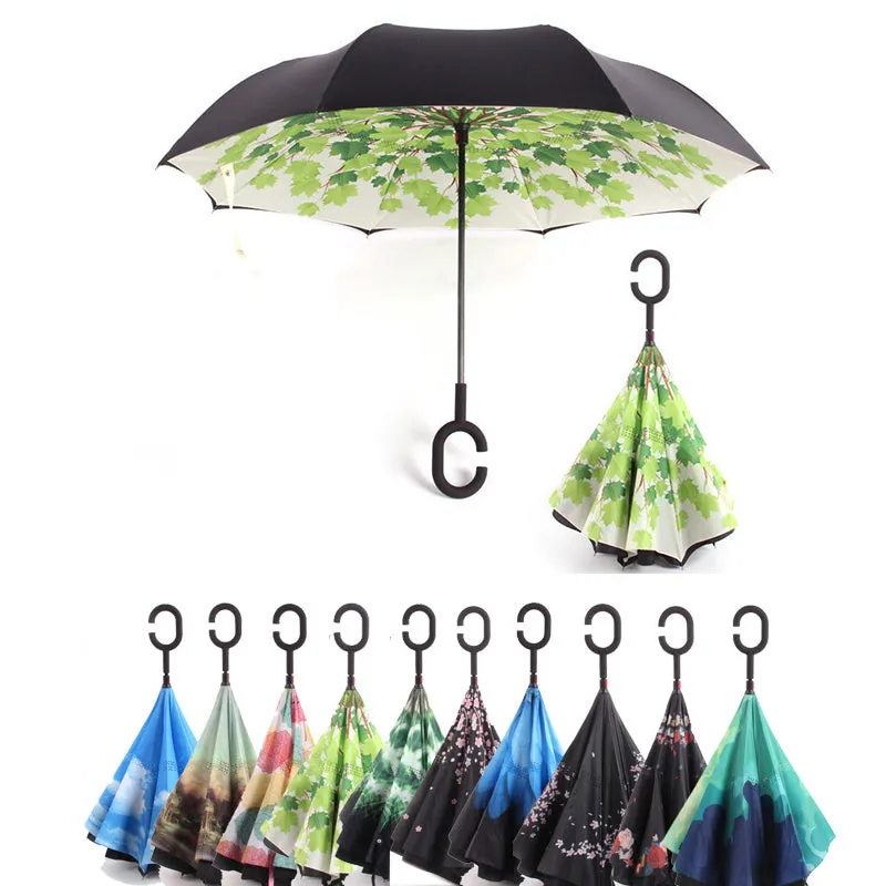 Windproof Reverse Folding Umbrella