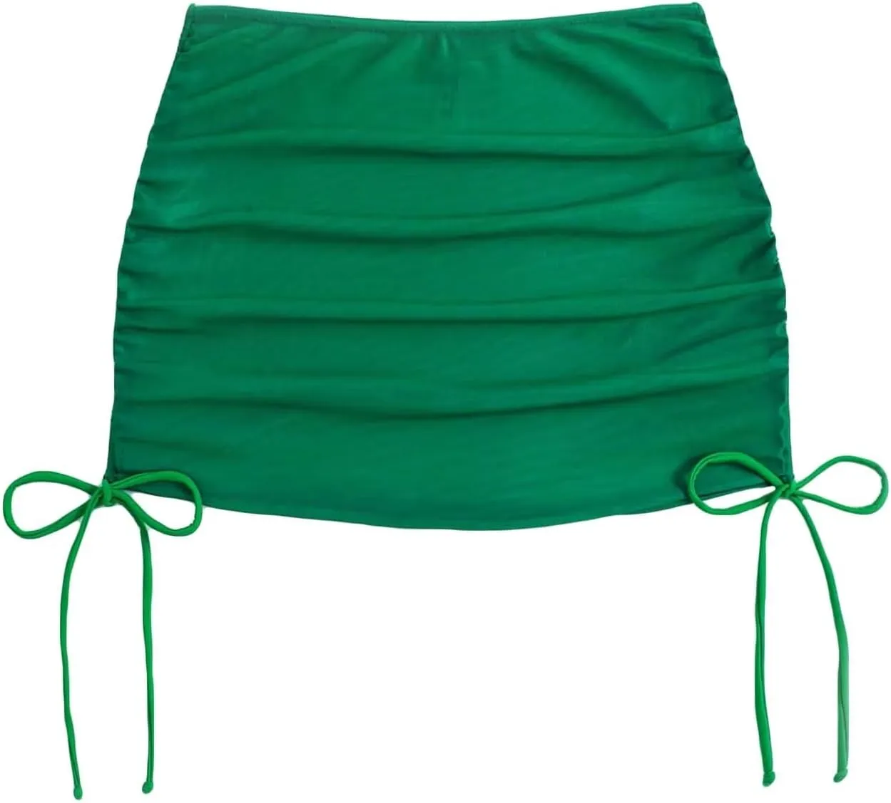 Women's Mesh Sheer Drawstring Solid Summer Bikini Cover Up Skirt