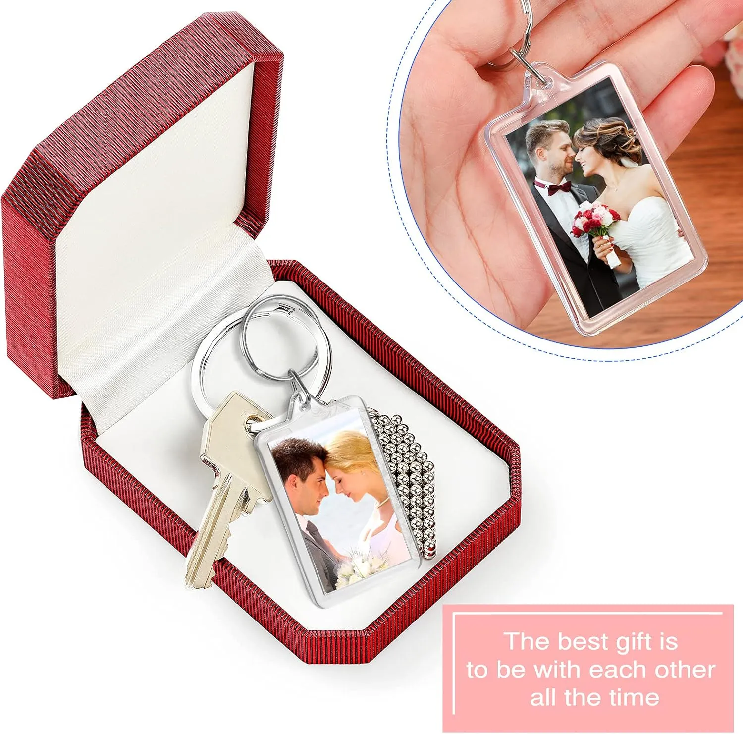 Yaomiao Acrylic Photo Frame Keychain Holder Photo Picture Insert Blank Keyring for DIY Craft
