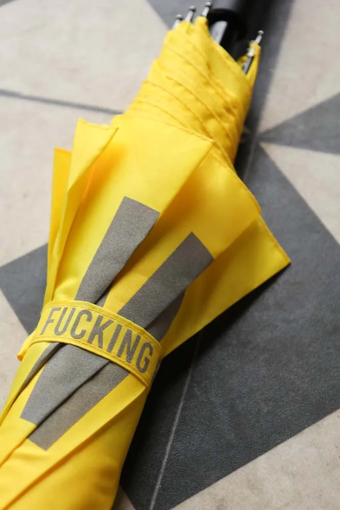 Yellow Reflective Fucking Rain Umbrella