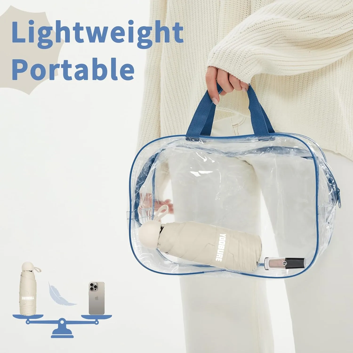 Yoobure Travel Umbrella Portable Compact Umbrellas, Pocket Mini for Purse, Umbrellas for UV Sun & Rain Small for Backpack, Umbrella with Case Folding for Kids Women