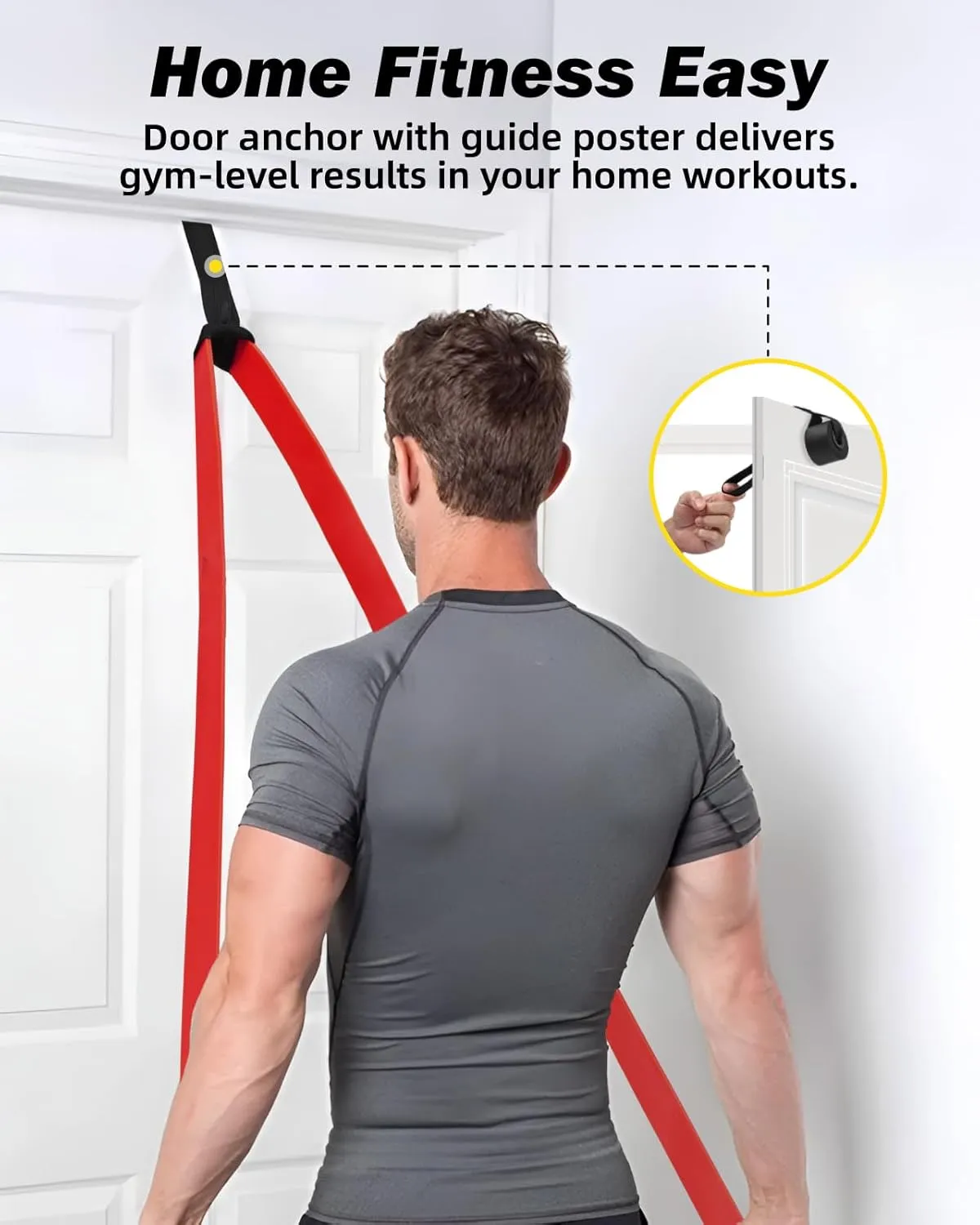 Zacro Resistance Bands, 6 Resistance Levels Pull Up Assistance Bands, Exercise Bands for Men&Women, Heavy Duty Resistance Band Set with Door Anchor, for Working Out, Muscle Training, Physical Therapy
