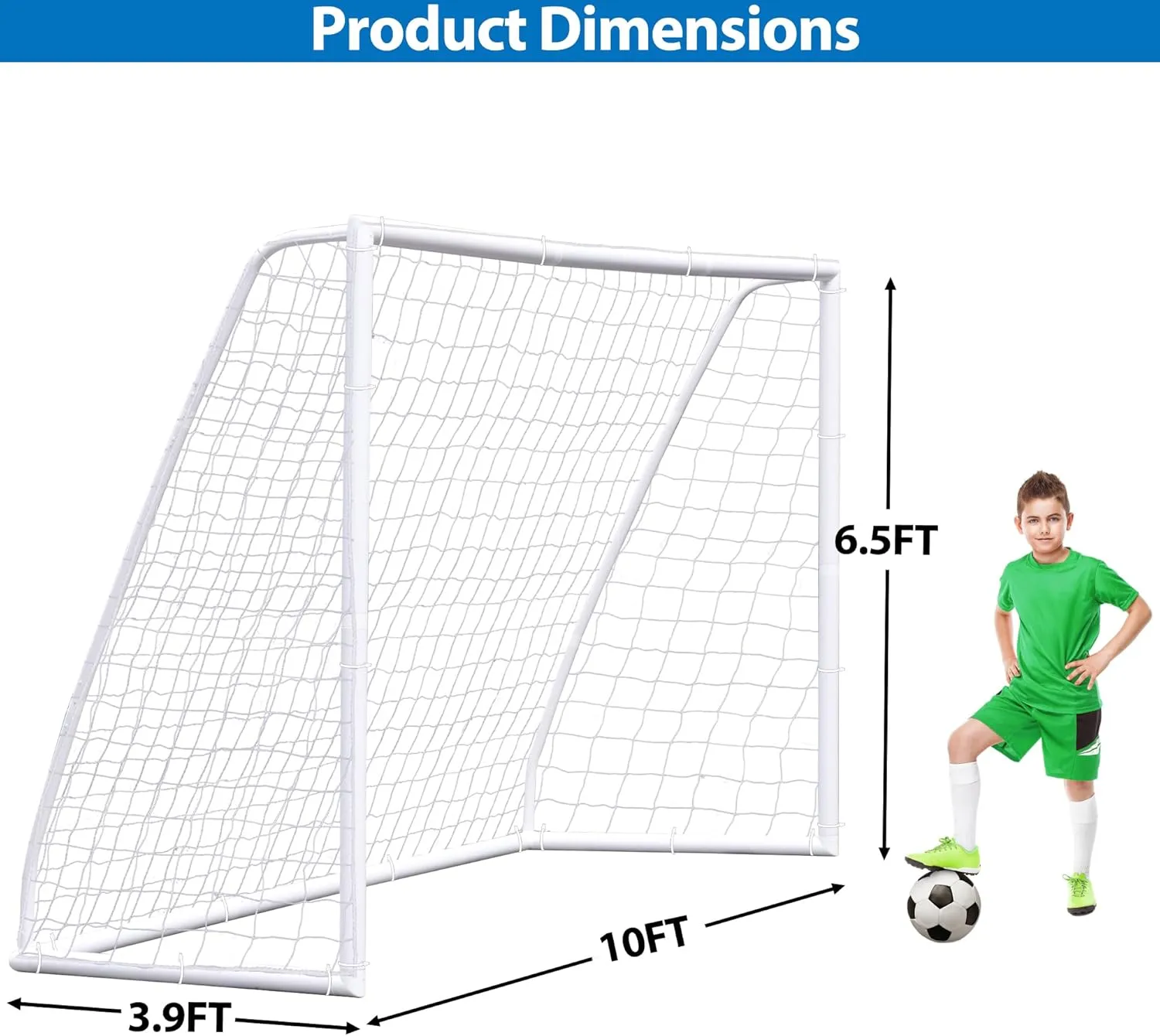 ZENY Portable Soccer Goal for Backyard,12x6 / 10x6.5 / 8x5 ft Kids Adults Soccer Net and Frame for Home Backyard Practice Training Goals, Soccer Training Equipment